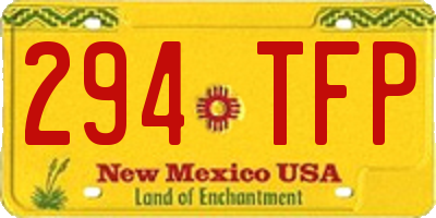 NM license plate 294TFP