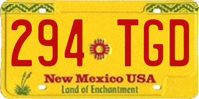 NM license plate 294TGD