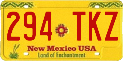 NM license plate 294TKZ
