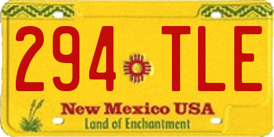 NM license plate 294TLE