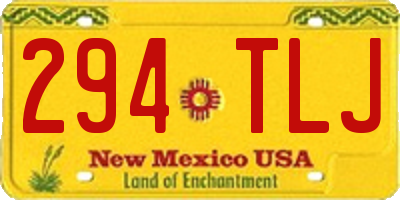 NM license plate 294TLJ