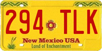 NM license plate 294TLK