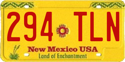 NM license plate 294TLN