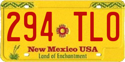 NM license plate 294TLO
