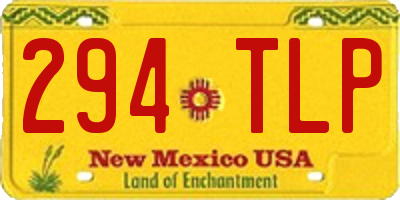 NM license plate 294TLP