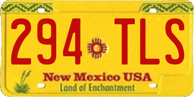 NM license plate 294TLS