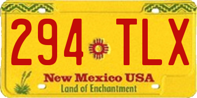 NM license plate 294TLX