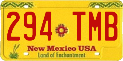 NM license plate 294TMB