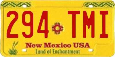 NM license plate 294TMI