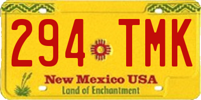 NM license plate 294TMK