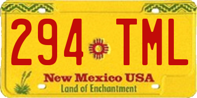 NM license plate 294TML