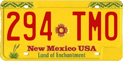 NM license plate 294TMO