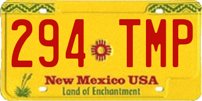 NM license plate 294TMP
