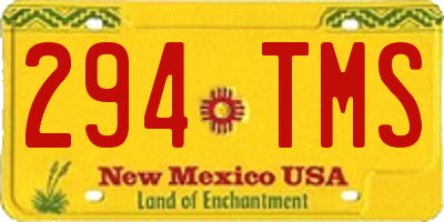 NM license plate 294TMS