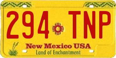 NM license plate 294TNP