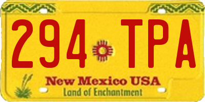 NM license plate 294TPA