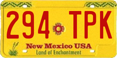 NM license plate 294TPK