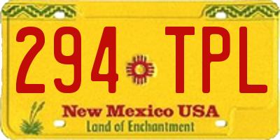 NM license plate 294TPL