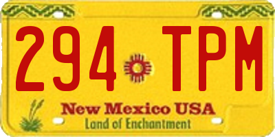 NM license plate 294TPM