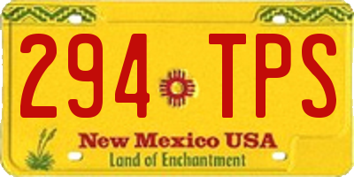 NM license plate 294TPS