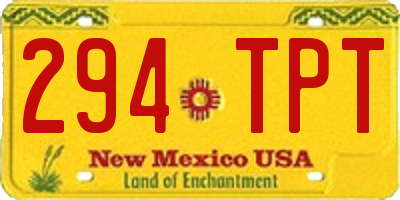 NM license plate 294TPT