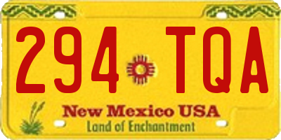 NM license plate 294TQA
