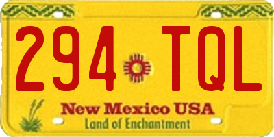 NM license plate 294TQL