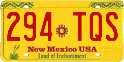 NM license plate 294TQS