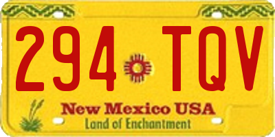 NM license plate 294TQV