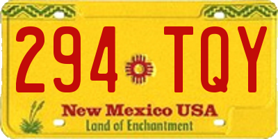 NM license plate 294TQY