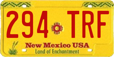 NM license plate 294TRF