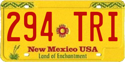 NM license plate 294TRI