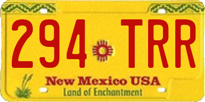 NM license plate 294TRR