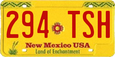 NM license plate 294TSH