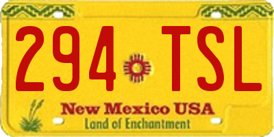NM license plate 294TSL