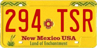 NM license plate 294TSR