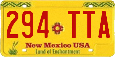 NM license plate 294TTA