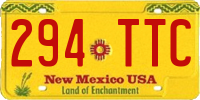NM license plate 294TTC