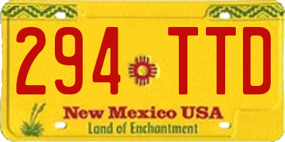 NM license plate 294TTD