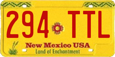 NM license plate 294TTL