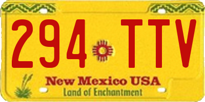 NM license plate 294TTV