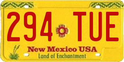 NM license plate 294TUE