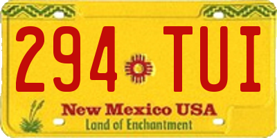 NM license plate 294TUI