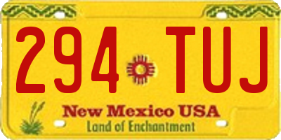 NM license plate 294TUJ