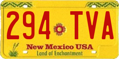 NM license plate 294TVA