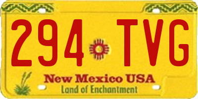 NM license plate 294TVG