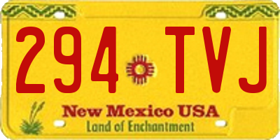 NM license plate 294TVJ