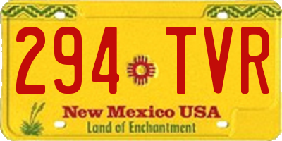 NM license plate 294TVR