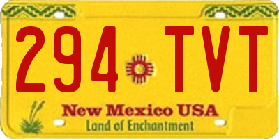 NM license plate 294TVT