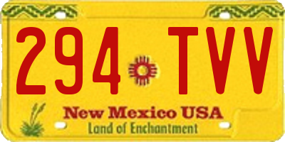 NM license plate 294TVV